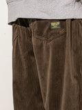 Riolio Loose Fit Corduroy Pants, Men's Casual Stretch Sweatpants For Spring Summer