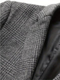 Riolio Wool Blend Elegant Plaid Blazer, Men's Casual Flap Pocket Button Up Sports Coat For Fall Winter Business Banquet