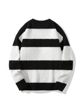 Riolio Trendy Men's Color Block Knitted Sweater - Warm And Comfortable Loose Pullover For Stylish Men