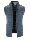 Riolio Men's Full Zip Up Casual Vest Cardigan, Plain Thermal Regular Fit Knit Sweater