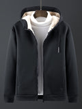 Riolio Men's Winter Sherpa Lined Hoodie Zip Up Sweatshirt Warm Jacket