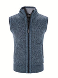 Riolio Men's Full Zip Up Casual Vest Cardigan, Plain Thermal Regular Fit Knit Sweater