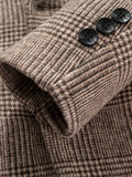 Riolio Wool Blend Elegant Plaid Blazer, Men's Casual Flap Pocket Button Up Sports Coat For Fall Winter Business Banquet