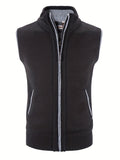 Riolio Men's Full Zip Up Casual Vest Cardigan, Plain Thermal Regular Fit Knit Sweater