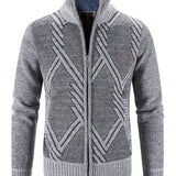 Riolio Men's Full Zip Up Casual Cardigan, Thermal Regular Fit Knit Sweater