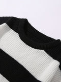 Riolio Trendy Men's Color Block Knitted Sweater - Warm And Comfortable Loose Pullover For Stylish Men