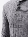 Riolio All Match Knitted Sweater, Men's Casual Warm Middle Stretch Shawl Collar Pullover Sweater For Men Fall Winter