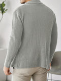 Riolio Elegant Slightly Stretch Sweater Cardigan, Men's Casual Vintage Style V Neck Cardigan For Fall Winter