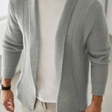Riolio Elegant Slightly Stretch Sweater Cardigan, Men's Casual Vintage Style V Neck Cardigan For Fall Winter