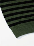 Riolio All Match Knitted Striped Sweater, Men's Casual Warm Slightly Stretch Crew Neck Pullover Sweater For Fall Winter