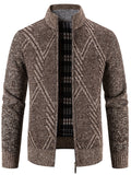 Riolio Men's Full Zip Up Casual Cardigan, Thermal Regular Fit Knit Sweater