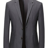 Riolio Elegant Two Button Blazer, Men's Semi-formal Lapel Suit Jacket For Business