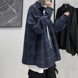 Riolio Japanese Fashion Spring Plaid Shirt Men Long Sleeve Handsome All-match Casual Loose Summer Oversized Vintage Harajuku Shirt