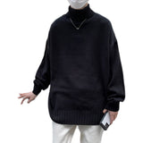 New Turtleneck Sweaters Men Loose Knitted Pullover Streetwear Mens Oversized Sweater Fashion Casual Sweater Men Pullovers M-8XL