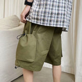 Riolio Summer new fashion brand ins Yu wenle industrial shorts men's Korean fashion pocket loose wide leg casual Capris