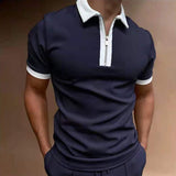 Summer New Men Polo Shirt Short Sleeve Oversized Loose Zipper Color Matching Clothes Luxury Male Tee Shirts Top U.S. Yards