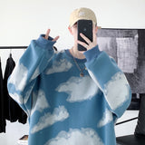 Riolio Autumn Clouds Hoodie Men Fashion Printing Casual O-Neck Sweatshirt Men Streetwear Loose Hip Hop Pullover Hoodies Mens Hoody