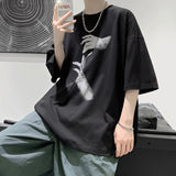 Riolio Summer T Shirt Men's Fashion Printing Casual O-neck Cotton T-shirt Men Streetwear Wild Loose Korean Short-sleeved Tshirt Mens