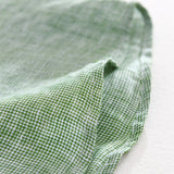 Riolio 100% Pure Linen Men Short Sleeve Shirts Casual Fashion Green Pink Plaid Shirt Turn-down Collar Man Summer Tops