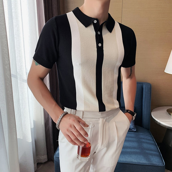 Riolio Summer New Korean Fashion Ice Silk Short Sleeve Shirt Men  Half-sleeved Lapel Solid Color Casual High Qua…