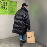 Riolio Winter Oversized Down Jacket Men Warm Fashion Casual Long Coat Men Streetwear Korean Loose Thick Jacket Mens Parker Overcoat