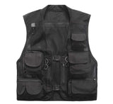 Riolio Plus Size Multi Pockets Vest Men Summer Mesh Breathable Photography Waistcoat Reporter Director Casual Vest Work Uniform VT-121