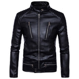 High-end brand men zipper leather jacket Wolverine casual PU leather locomotive coat Logan bomber jacket slim coat size 5XL