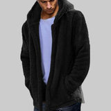 Winter Warm Men Winter Thick Hoodies Tops Fluffy Fleece Fur Jacket Hooded Coat Outerwear Long Sleeve Cardigans
