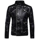 High-end brand men zipper leather jacket Wolverine casual PU leather locomotive coat Logan bomber jacket slim coat size 5XL