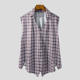 Riolio Stylish Tank Tops All-match Korea Style Nostalgic Style Scottish Plaid Irregular Casual Streetwear Hem Vests S-5XL