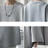 Riolio Classic Solid T-shirts Men Summer Oversized M-3XL Waffle Simple Breathable Basic O-neck Tops Male Handsome Stylish Loose Casual