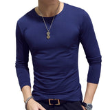 Spring Men Long Sleeve T-shirt V Neck Black T Shirt Top Tee Male Streetwear Fitness Men's Long Sleeve T-shirt