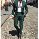 New Arrival Slim Fit Male Suit Notched Lapel Groom Tuxedos Formal Business Men Suits 2 Pieces Blazer Pants Traje Hombre