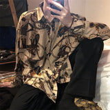 Riolio New Beach Hawaiian Shirt for Men Long Sleeve Casual Loose Harajuku Floral Print Blouse Button Up Mens Shirts Streetwear