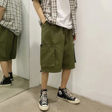 Riolio Summer new fashion brand ins Yu wenle industrial shorts men's Korean fashion pocket loose wide leg casual Capris