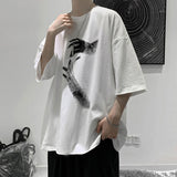 Riolio Summer T Shirt Men's Fashion Printing Casual O-neck Cotton T-shirt Men Streetwear Wild Loose Korean Short-sleeved Tshirt Mens