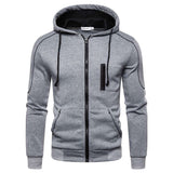 Riolio Men's Jackets Fashion Hoodies Long Sleeve Zipper Hoodie Hooded Fleece Sweatshirts Casual Sports Men Clothing Plus Size Black Whi