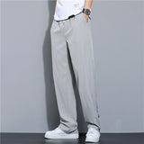 Riolio Summer Cotton Linen Fashion Men's Trousers Casual Pants Solid Color Breathable Loose Shorts Straight Pants Streetwear