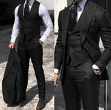 Riolio Classy Wedding  Suits Slim Fit Groom Wear Men's Tuxedo Groomsmen Suit Male Cheap Formal Business  (Jacket+Vest+Pants）