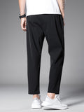 Men Slant Pocket Drawstring Pants