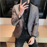 Riolio British Style Business Casual Suit Jacket Men Fashion High Sense Bright Face Slim Fit Blazers Wedding Party Dress Blazer