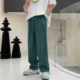 Riolio 3 Color Plaid Pants Men Fashion Retro Casual Wide Leg Pants Mens Japanese Streetwear Loose Hip Hop Straight Pants Mens Trousers