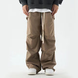 Riolio Baggy Cargo Pants Men Hip Hop Black Cargo Trousers Male Designer Parachute Khaki Loose Streetwear Pleated Cotton Casual