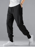 Men Drawstring Waist Slant Pocket Sweatpants