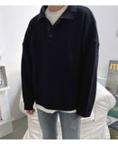 Riolio Fashion Autumn Winter Men's Cool Boy Casual Loose Tess Knitted Pullover Sweater Soft Button Warm