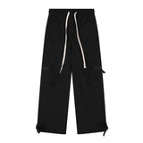 Riolio Y2K Red Cargo Pants for Men Harajuku Black Trousers Male Streetwear Hip Hop Pocket Loose Casual American Safari Style