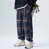 Ankle-Length Plaid Harem Pants Men Clothing Joggers Men Pants Trousers Japanese Fashion Sweatpants S-5XL Streerwear