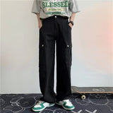 Riolio Functional Multi Pocket overalls men's summer Japanese cityboy pants student fashion loose wide leg casual pants Street New