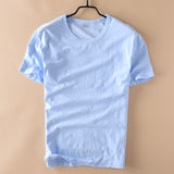 Summer New 100% Cotton T-shirt Men O-Neck Solid Color Casual T Shirt Basic Tees Plus Size Short Sleeve Tops Y2517