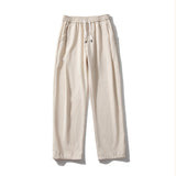 Riolio Men's Corduroy Pants Trendy Brand Loose Straight Pants Korean Wide Leg Pants Couple Style Home Casual Pants Beige Black Brown